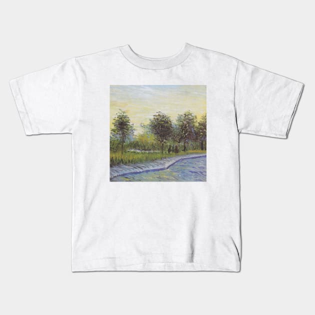 Vincent Van Gogh- Lane in Voyer d'Argenson Park at Asnieres Kids T-Shirt by SybaDesign